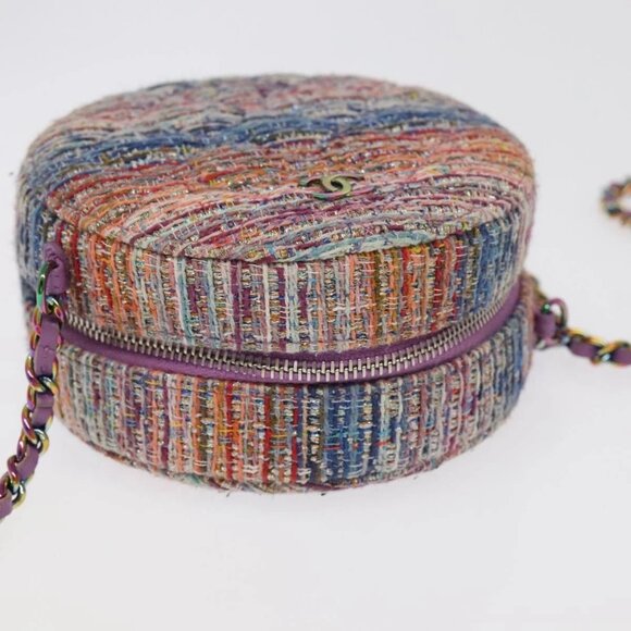 CHANEL Chain Shoulder Bag Tweed Rainbow CC Auth - Picture 8 of 15